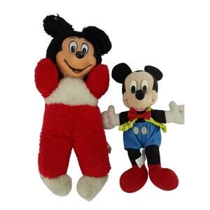 3 Vintage Mickey Minnie Mouse Plush Toys Disney Plush Mickey Mouse Minnie Mouse
